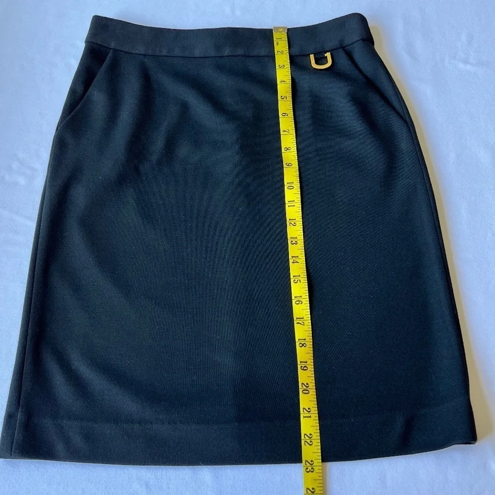 *FIRM PRICE* Tory Burch gold logo black pencil skirt with pockets